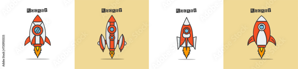 Rocket vector collection. Illustration design for business. Stock vector. Rocket vector collection. Illustration design for business. Stock vector.