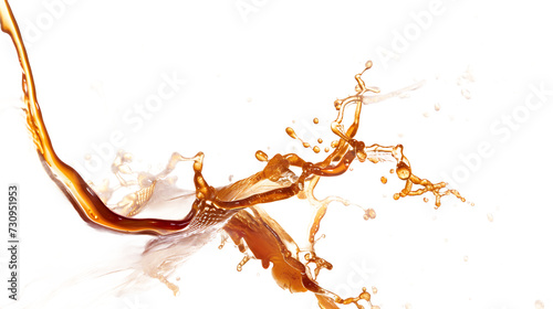 coffee splash, a liquid splash of brown and orange on a transparent background