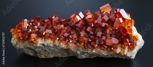 Gem crystal with geological features: vanadinite specimen rock.