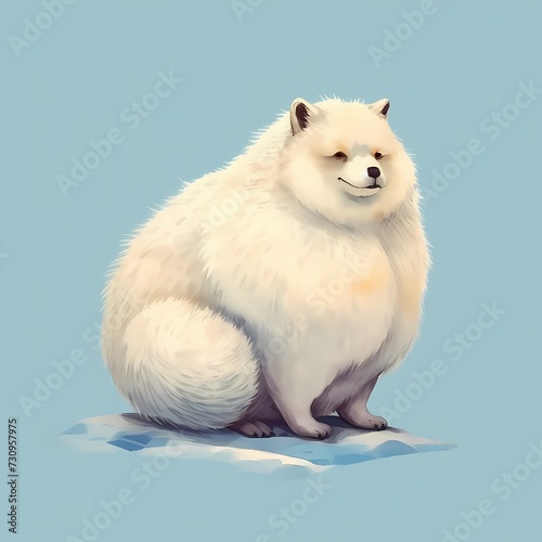 Smiling White Fox Illustration