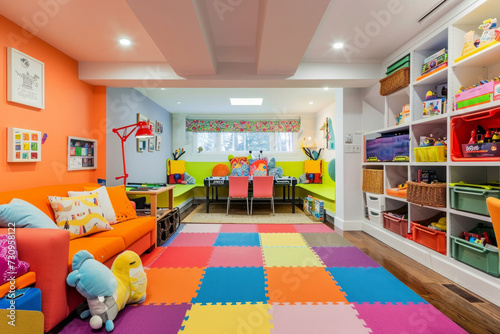 Colorful Childrens Playroom, Abundance of Toys for Endless Entertainment and Imaginative Play