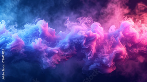 Vibrant color smoke illustration 3d rendering abstract background.