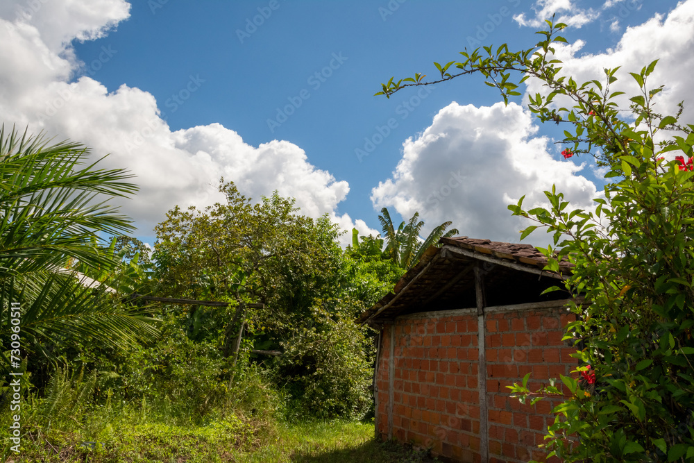 Facade of a pottery with a clay wall in Maragogipinho, Aratuipe district in Bahia. Facade of a pottery with a clay wall in Maragogipinho, Aratuipe district in Bahia.