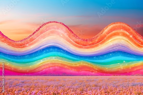 虹と自然のアブストラクト背景