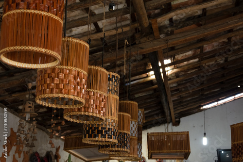 Internal view of a pottery with ceramic pieces for sale in Maragogipinho, district of the city of Aratuipe in Bahia. photo