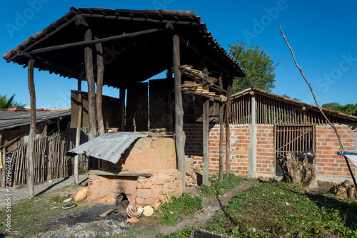 Facade of a pottery in Maragogipinho, district of Aratuipe in Bahia. photo