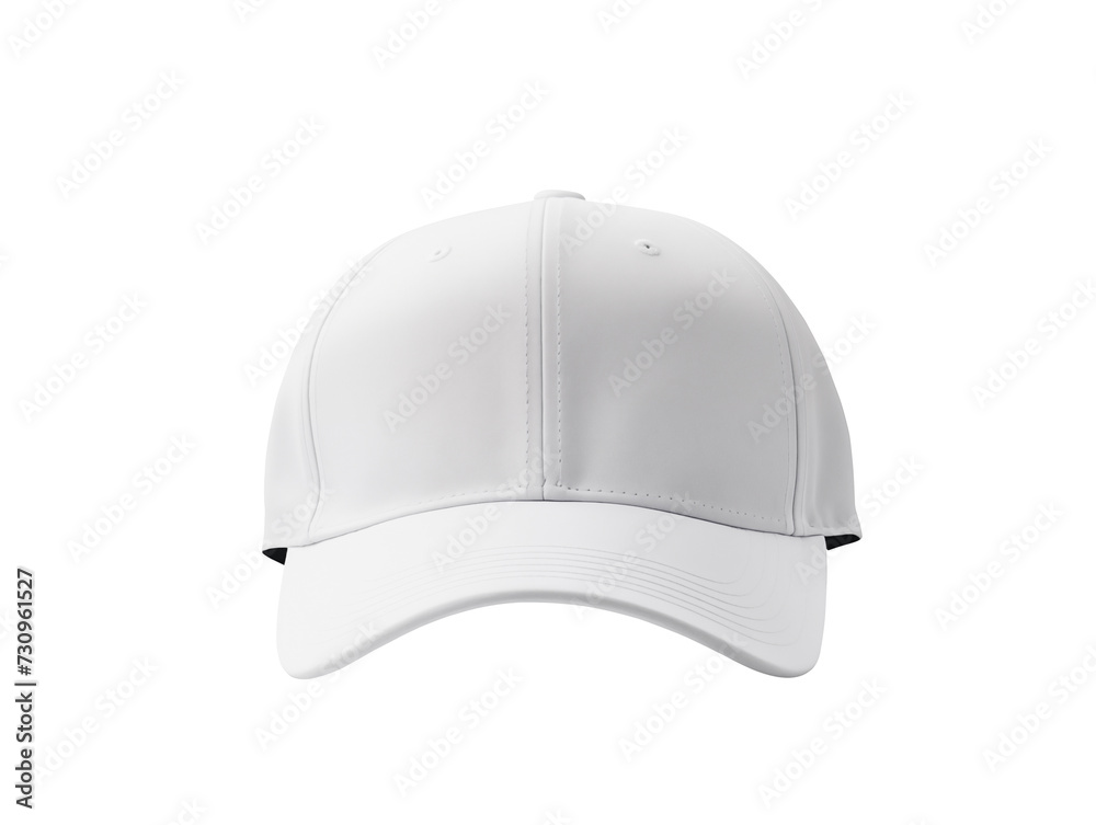 Clean white plain cap on transparent background. PNG. Generative AI Clean white plain cap on transparent background. PNG. Generative AI