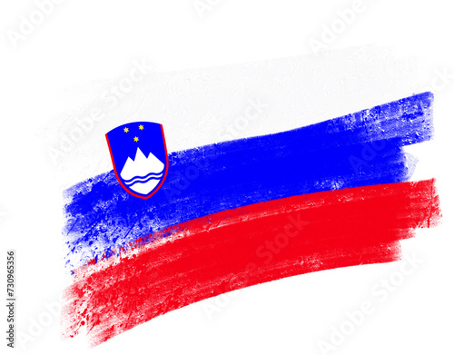 slovenian flag with paint strokes