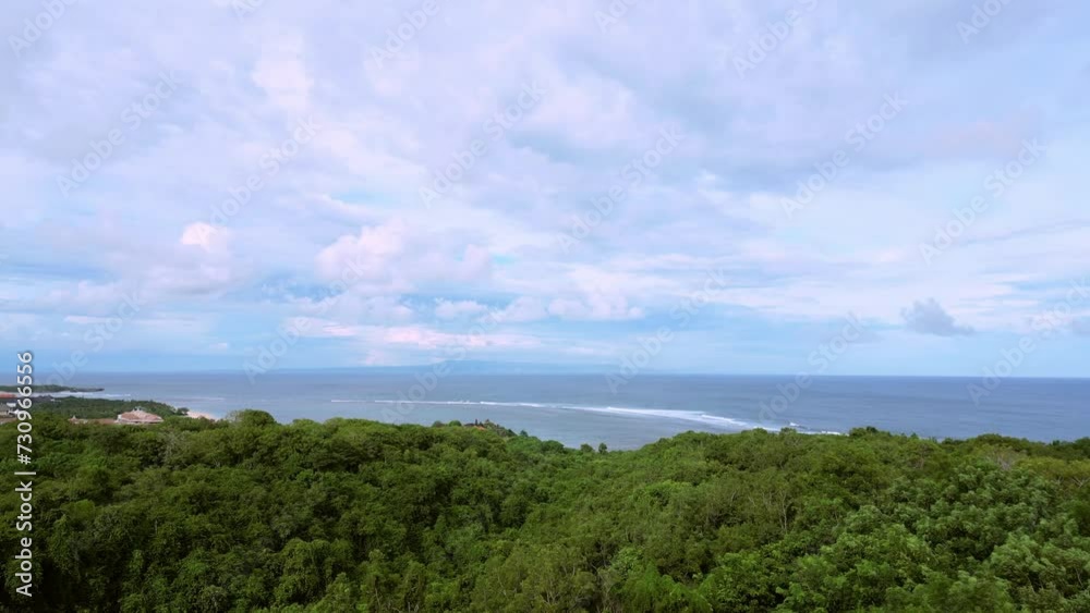 Aerial views of tropical thickets and the beautiful ocean on the horizon. Aerial views of tropical thickets and the beautiful ocean on the horizon.