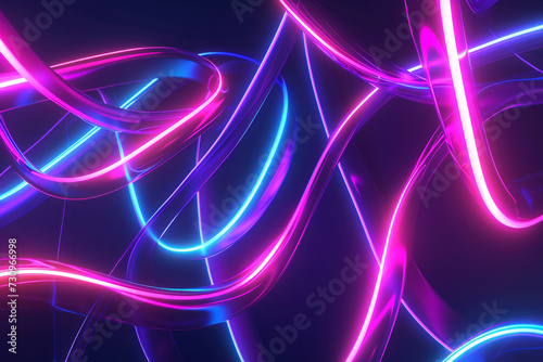 Vibrant Purple and Blue Background With Neon Lights