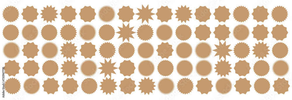 Star burst sticker vector set. Black flat price tags explosion silhouettes, starburst retro sale badge. Star blank label, stickers emblem. Special offer price tag Star burst sticker vector set. Black flat price tags explosion silhouettes, starburst retro sale badge. Star blank label, stickers emblem. Special offer price tag