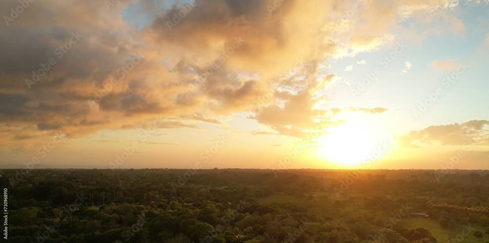 Deep orange color sunset