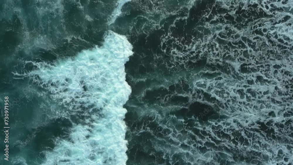 Drone flight over the dark waves of the ocean. Drone flight over the dark waves of the ocean.