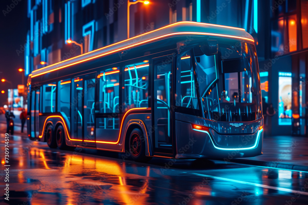 Sleek Electric Transit in Urban Tomorrow