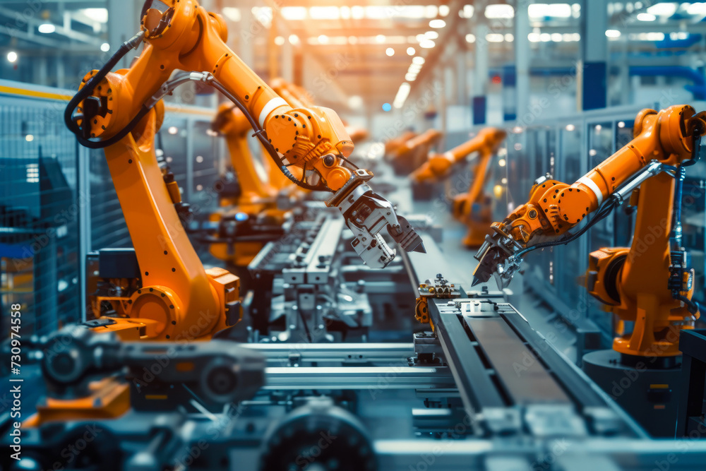 Automated Precision: A Futuristic Factory Assembly Line