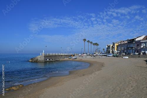 Fototapeta Naklejka Na Ścianę i Meble -  The beach of Santa Maria di Castellabate in Campania, Italy.