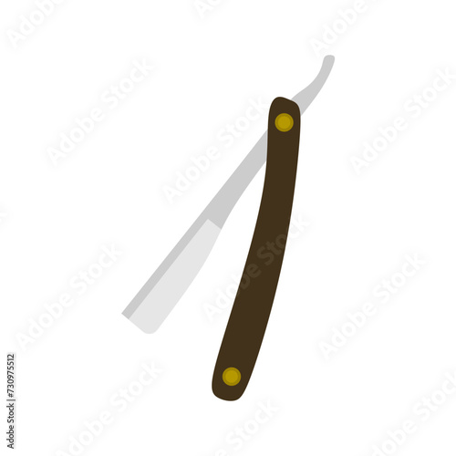 barber razor blade flat design vector illustration. Straight razor icon. Shaver graphic sign isolated on white background. Symbol shaving and barber shop. antique straight razor