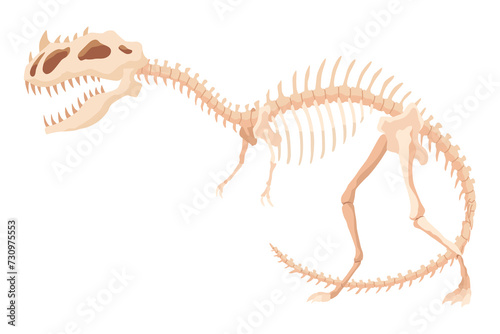 Dinosaur skeleton. Dino monsters icon. Shape of real animal. Sketch of prehistoric reptiles. illustration isolated on white. Hand drawn sketch