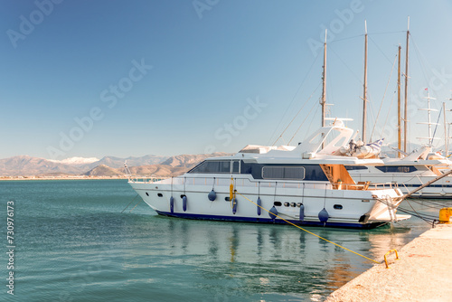 boat moored in the Aegean Sea in Greece