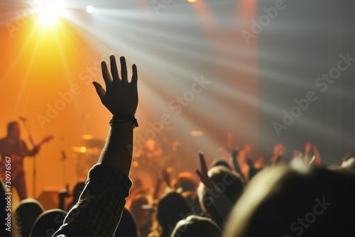 Captivating Crowd: Rock Concert Audience in Full Swing