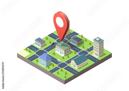 Isometric city map navigation