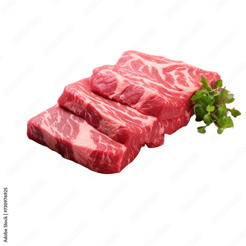 Fototapeta premium Kobe beef isolated on transparent background