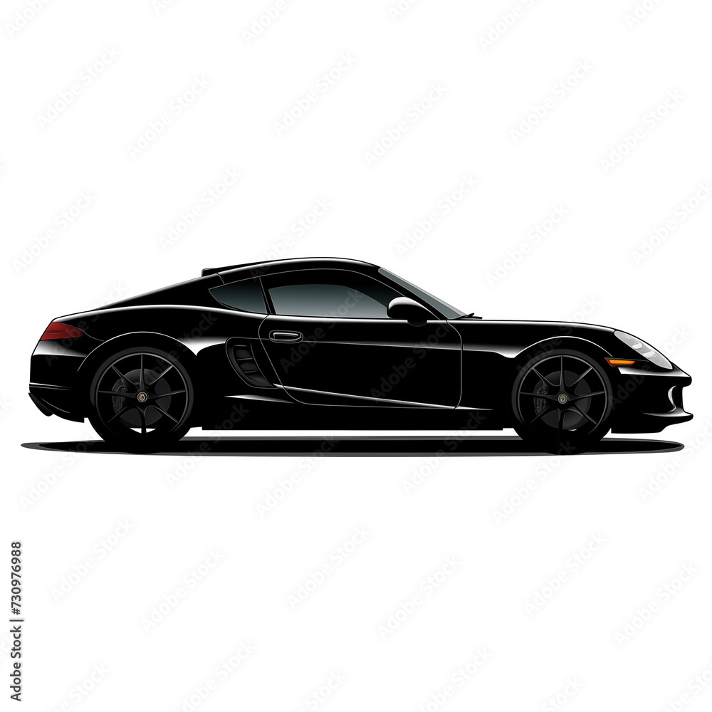 Naklejka premium Black sport car isolated on a white background. 