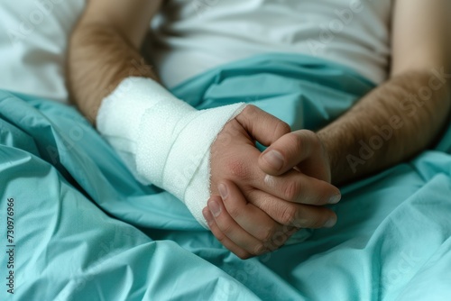 Man with cast on broken arm