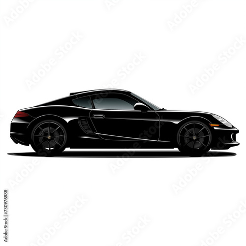 Black sport car isolated on a white background. 