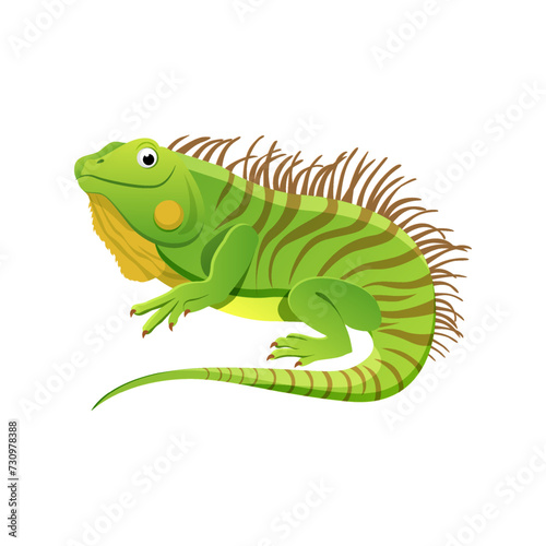 Cute iguana card. Alphabet with animals. Colorful design for teaching children the alphabet  learning English.