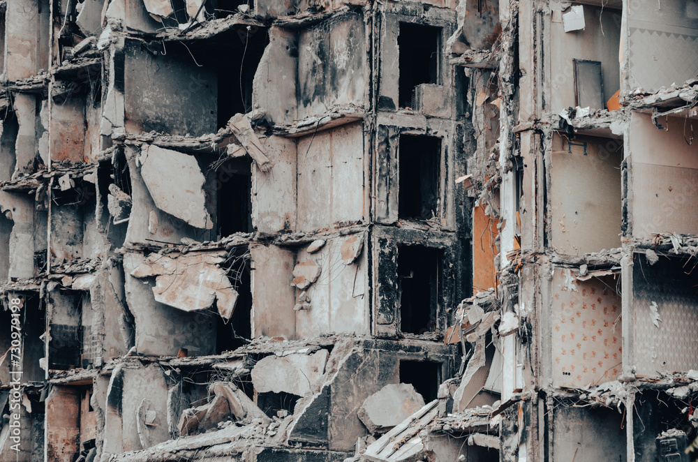 destroyed and burned houses in the city Russia Ukraine war destroyed and burned houses in the city Russia Ukraine war