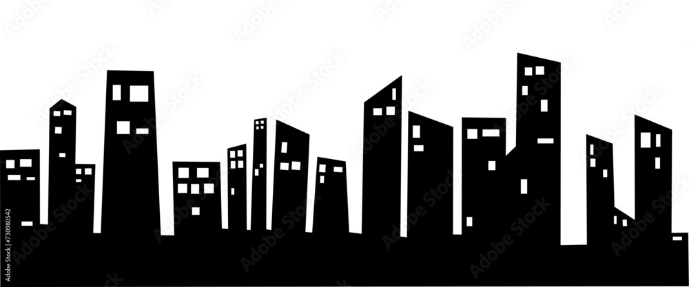 Obraz premium City building silhouettes Vector illustration
