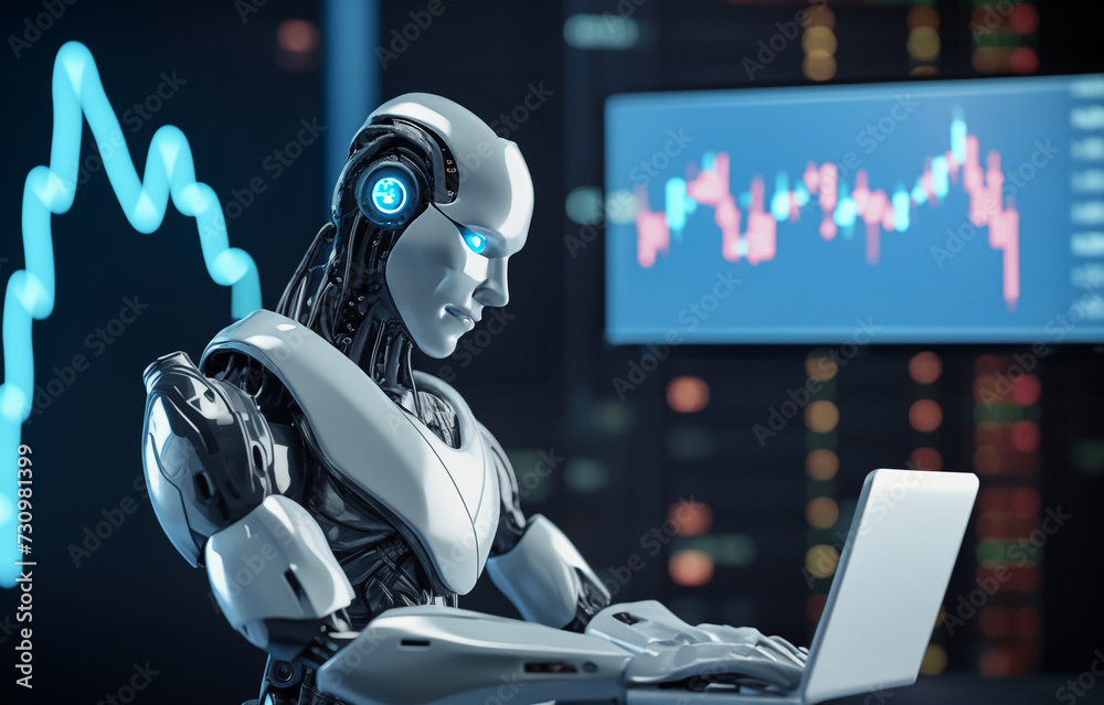 AI Trading. AI Robot on chatGPT generate analytic Trading chart. AI trading bots. Artificial intelligence bot on investment. Broker Crypto bot. Trader Robot on analys cryptocurrency. Gas oil futures AI Trading. AI Robot on chatGPT generate analytic Trading chart. AI trading bots. Artificial intelligence bot on investment. Broker Crypto bot. Trader Robot on analys cryptocurrency. Gas oil futures