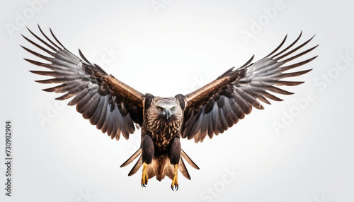 Eagle bird with wings flight isolated on white background 2
