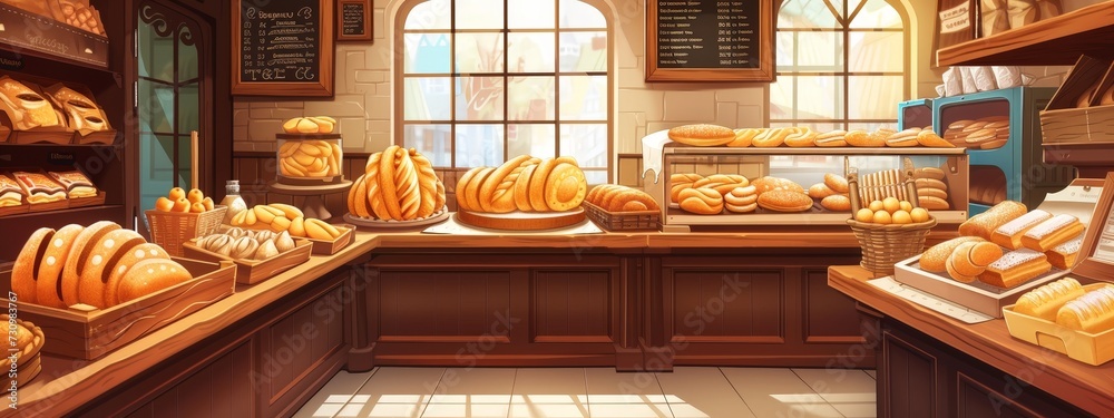 a bakery filled with lots of fresh bread