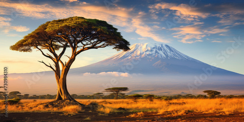 Fotografie Mount Kilimanjaro. Savanna in Amboseli, Kenya