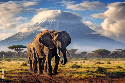 Mount Kilimanjaro, Savanna in Amboseli, Kenya © Kien