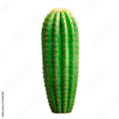 Green cactus. Isolated on transparent background.