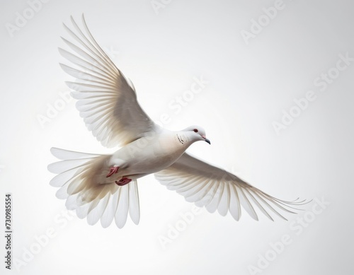 White Dove freedom Wings of Liberty sides are flying isolated on white background