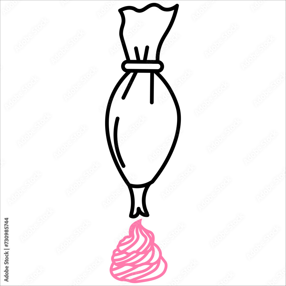 pastry bag, icing icon vector illustration symbol