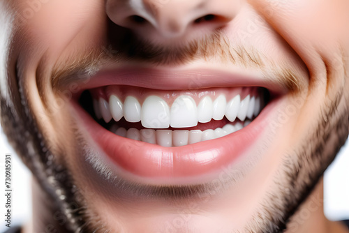 Smiling Man with White Teeth for Healthcare and Dental Care Advertisements