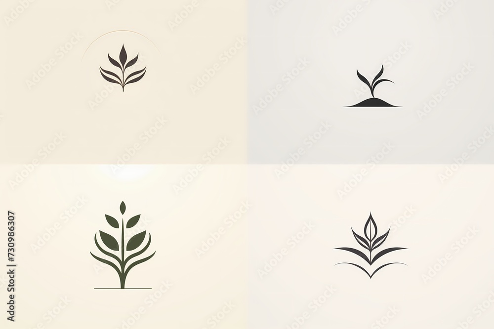 A minimalist logo featuring a stylized representation of nature, combining simplicity with organic elements.