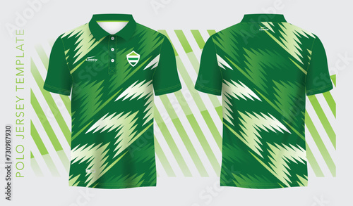 green background and pattern abstract polo jersey sport design