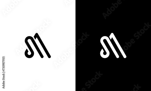 SA initials monoline logo design vector
