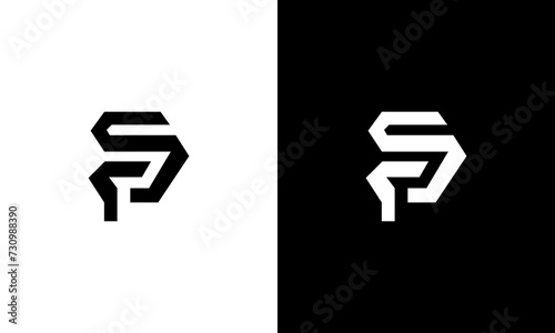 SP initials monogram logo design vector photo