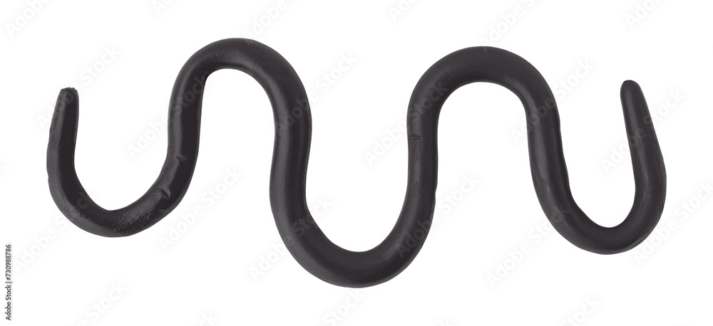 Obraz premium Black plasticine isolated on transparent background.