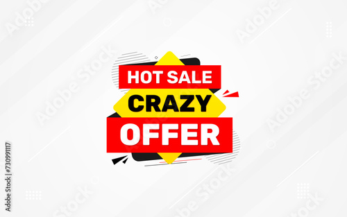 Crazy Offer Sale Background. Sale banner design template. Vector illustration. Market promotion banner and crazy discount announcement background vector illustration.