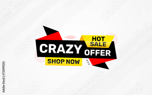 Crazy Offer Sale Background. Sale banner design template. Vector illustration. Market promotion banner and crazy discount announcement background vector illustration.