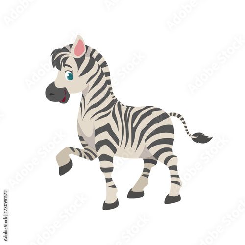 Striped animal for the alphabet Z, Z for zebra. Children's English alphabet. Suitable for decorating postcards, books, flyers, banners, birthday invitations.