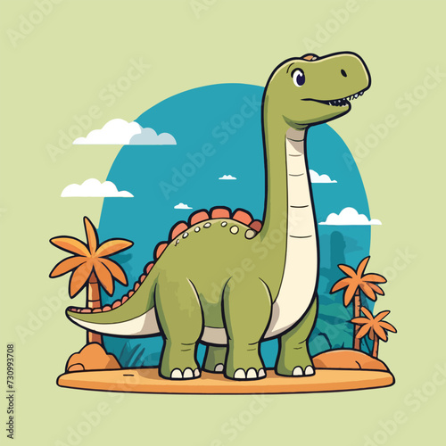 vector of cute brontosaurs